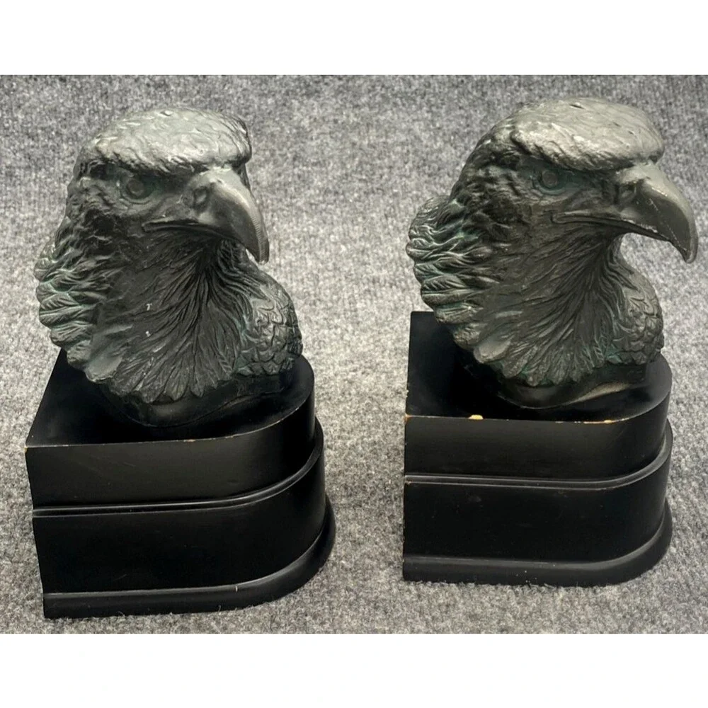 Vintage Eagle Head Bookends Pair San Pacific SP 7.5